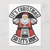 Der Weihnachtsmann fährt Motorrad Postkarte (Vorderseite)