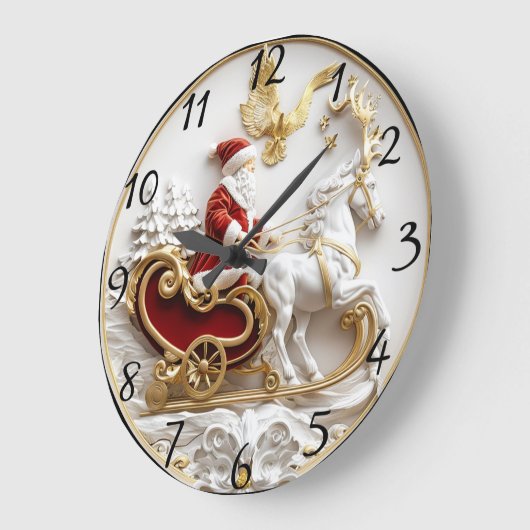 Der Weihnachtsmann fährt seinen Schlitten durch de Große Wanduhr (Winkel)