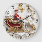 Der Weihnachtsmann fährt seinen Schlitten durch de Große Wanduhr (Vorderseite)