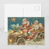 Der Weihnachtsmann fährt Vintage Car in der Weihna Postkarte (Vorne/Hinten)