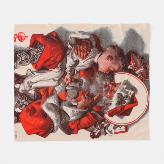 Der Weihnachtsmann Fleecedecke (Vorderseite (Horizontal))