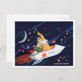 Der Weihnachtsmann fliegt auf der sowjetischen Rak Postkarte (Vorne/Hinten)
