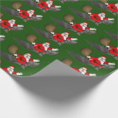 Der Weihnachtsmann fliegt auf einem Boot Geschenkpapier (Ecke)