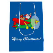 Der Weihnachtsmann fliegt ein Flugzeug voller Gesc Mittlere Geschenktüte (Rückseite)