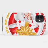 Der Weihnachtsmann freut sich neues Jahr Case-Mate iPhone Hülle (Rückseite (Horizontal))