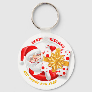 Der Weihnachtsmann freut sich neues Jahr Schlüsselanhänger