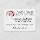 Der Weihnachtsmann für die Vermietung von Visitenk Visitenkarte (Rückseite)