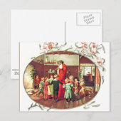 Der Weihnachtsmann für Kinder zur Veranschaulichun Postkarte (Vorne/Hinten)