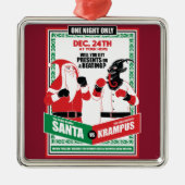 Der Weihnachtsmann gegen Krampus Boxing passt gut  Ornament Aus Metall (Vorne)