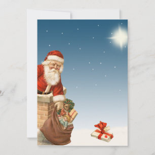 Der Weihnachtsmann geht das Vintage Design des Sch Feiertagskarte