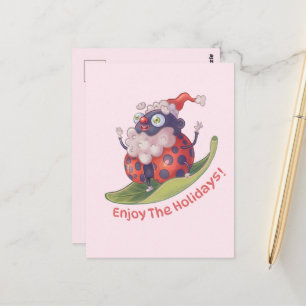 Der Weihnachtsmann genießt die Ferien Postkarte