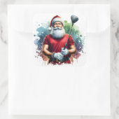 Der Weihnachtsmann genießt eine Runde Golf bei Son Quadratischer Aufkleber (Tasche)