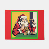 Der Weihnachtsmann genießt einen Snack Fußmatte (Vorderseite)