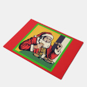 Der Weihnachtsmann genießt einen Snack Fußmatte (Schrägansicht)