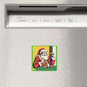 Der Weihnachtsmann genießt einen Snack Magnet (In Situ (Geschirrspüler))