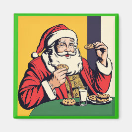 Der Weihnachtsmann genießt einen Snack Magnet