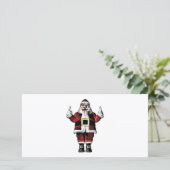 Der Weihnachtsmann gibt den Finger Feiertagskarte (Stehend Vorderseite)