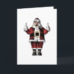 Der Weihnachtsmann gibt den Finger Feiertagskarte<br><div class="desc">Der Weihnachtsmann,  der den beiden Fingersalat gibt</div>
