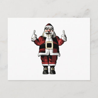 Der Weihnachtsmann gibt den Finger Feiertagspostkarte