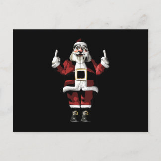 Der Weihnachtsmann gibt den Finger Feiertagspostkarte