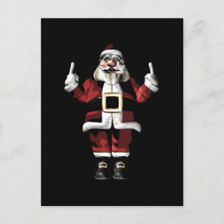 Der Weihnachtsmann gibt den Finger Feiertagspostkarte