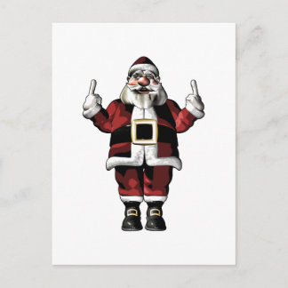 Der Weihnachtsmann gibt den Finger Feiertagspostkarte