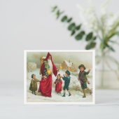 Der Weihnachtsmann gibt guten Kindern Spielzeug, V Postkarte (Stehend Vorderseite)