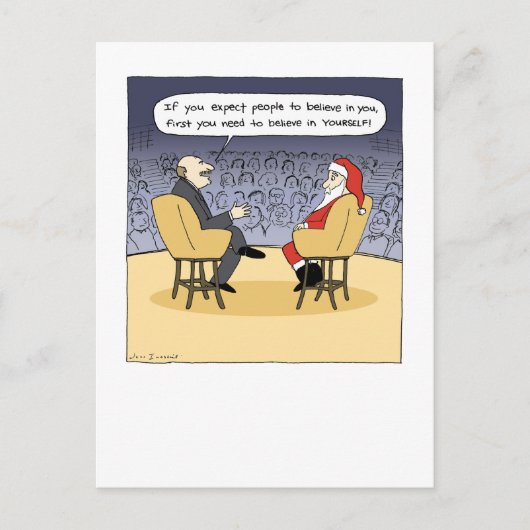 Der Weihnachtsmann gibt Rat | Weihnachtstherapie Feiertagspostkarte (Vorderseite)