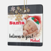 Der Weihnachtsmann glaubt an dich, Schneeflocken, Keramikornament (Links)