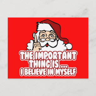 Der Weihnachtsmann glaubt an sich selbst Feiertagspostkarte