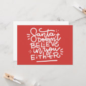 Der Weihnachtsmann glaubt auch nicht an dich Karte (Vorderseite/Rückseite Beispiel)
