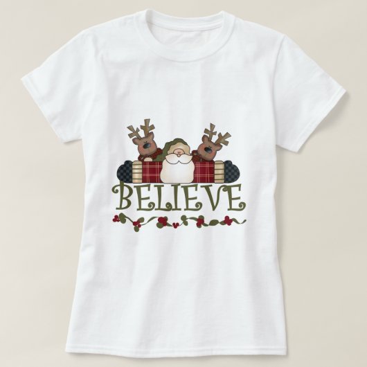 Der Weihnachtsmann glaubt T - Shirt und Geschenke (Design vorne)