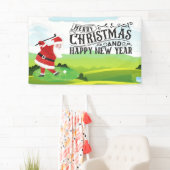 Der Weihnachtsmann golft an Weihnachten Banner (Insitu)