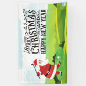 Der Weihnachtsmann golft an Weihnachten Banner (Vertikal)
