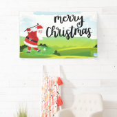 Der Weihnachtsmann golft an Weihnachten Banner (Insitu)
