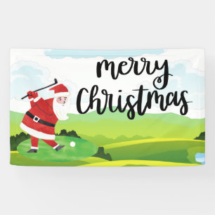 Der Weihnachtsmann golft an Weihnachten Banner