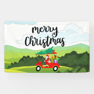 Der Weihnachtsmann golft an Weihnachten Banner
