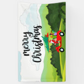 Der Weihnachtsmann golft an Weihnachten Banner (Vertikal)