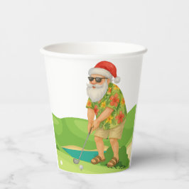 Der Weihnachtsmann golft Weihnachten im Juli Pappbecher