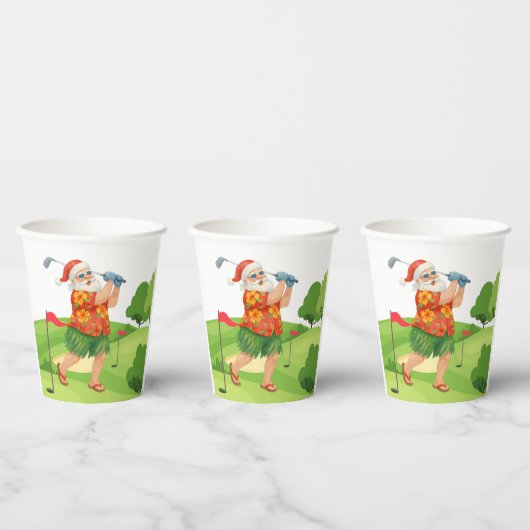 Der Weihnachtsmann golft Weihnachten im Juli Pappbecher (Multi)