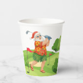 Der Weihnachtsmann golft Weihnachten im Juli Pappbecher (Vorderseite)