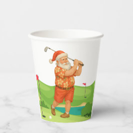 Der Weihnachtsmann golft Weihnachten im Juli Pappbecher