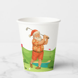 Der Weihnachtsmann golft Weihnachten im Juli Pappbecher