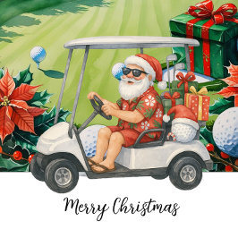 Der Weihnachtsmann golft Weihnachten im Juli Postkarte