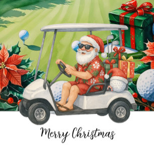 Der Weihnachtsmann golft Weihnachten im Juli Postkarte