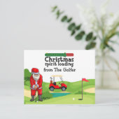 Der Weihnachtsmann golft Weihnachtsbeladen Feiertagspostkarte (Stehend Vorderseite)
