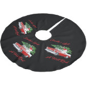 Der Weihnachtsmann got ein Frisierte Auto Polyester Weihnachtsbaumdecke (Schrägansicht)