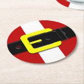 Der Weihnachtsmann gürtet rot gelb und weiß Runder Pappuntersetzer (Angewinkelt)