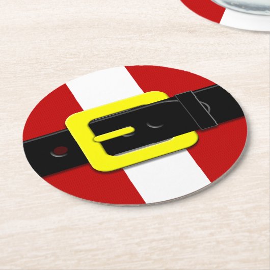 Der Weihnachtsmann gürtet rot gelb und weiß Runder Pappuntersetzer (Angewinkelt)