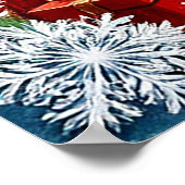 Der Weihnachtsmann hält ein Geschenk an einem magi Poster (Ecke)